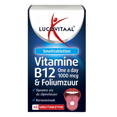 Afbeelding van Lucovitaal B12 &amp; Foliumzuur Smelttablet, 60 tabletten