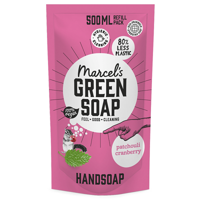 Afbeelding van Marcels Green Soap Handzeep Patchouli &amp; Cranberry Navulling 500ML