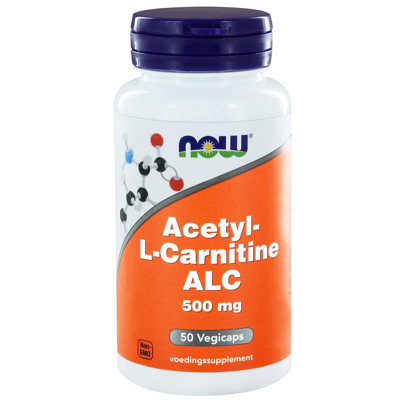 Afbeelding van Now Acetyl L carnitine 500mg, 50 Veg. capsules