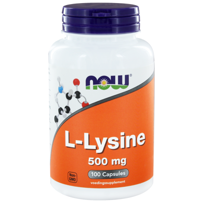 Afbeelding van Now L lysine 500mg, 100 Veg. capsules
