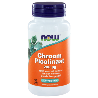 Afbeelding van Now Chroom Picolinaat 200 Mcg, 100 Veg. capsules