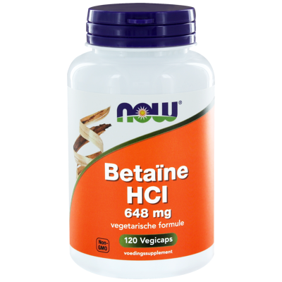 Afbeelding van NOW Betaïne HCl 648 mg Capsules