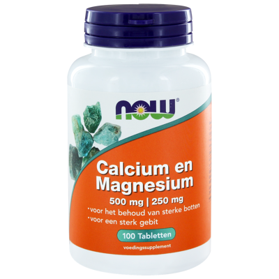 Afbeelding van NOW Calcium magnesium 500/250 mg 100 tabletten