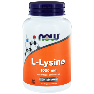Afbeelding van Now L lysine 1000mg Tabletten