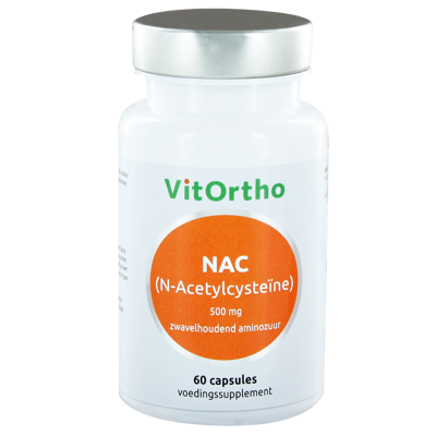 Afbeelding van Vitortho NAC N Acetyl cysteine 500 mg 60 capsules