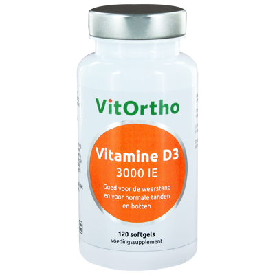Afbeelding van VitOrtho Vitamine D3 3000 IE Softgels 120st