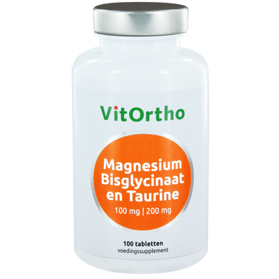 Afbeelding van Vitortho Magnesium Bisglycinaat en Taurine 100mg Tabletten