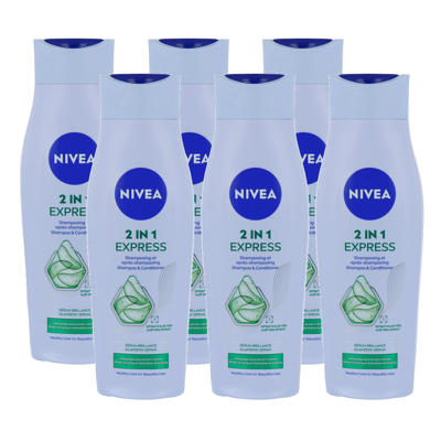 Afbeelding van 6 x NIVEA &quot;2in1 Care Express&quot; Shampoo + Cremespoeling voor alle haartypen 250 ml