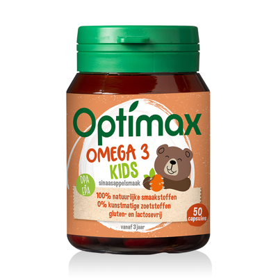 Afbeelding van Optimax Kinder Omega 3 Sinaasappel, 50k capsules