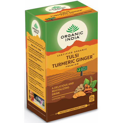 Afbeelding van Organic India Thee Tulsi Ginger Turmeric 25ZK
