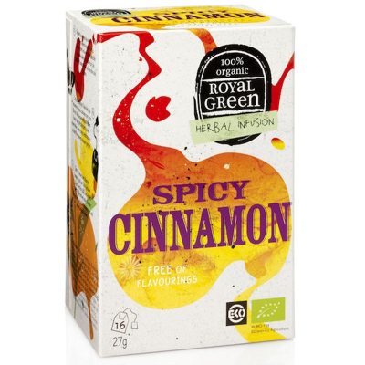 Afbeelding van 20% korting Royal Green Spicy Cinnamon Bio (16 Theezakjes)