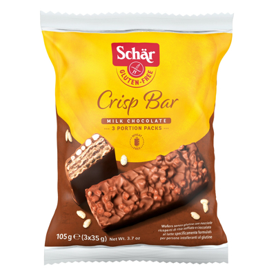 Afbeelding van Schar Crisp Bar Melkchocolade Glutenvrij 105GR