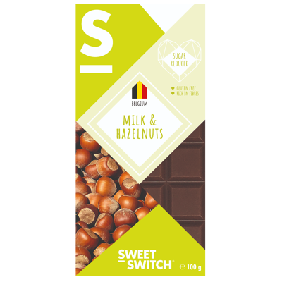 Afbeelding van Sweet Switch Melkchocolade Hazelnoot Tablet (100 gr)