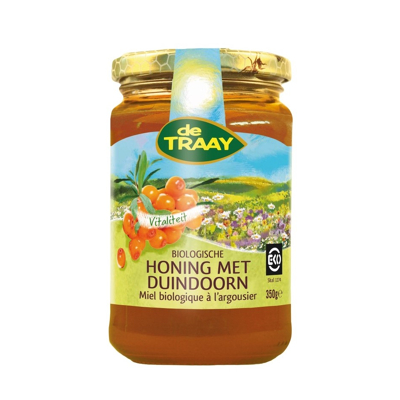 Afbeelding van De Traay Biologische Honing met Duindoorn Honingpot