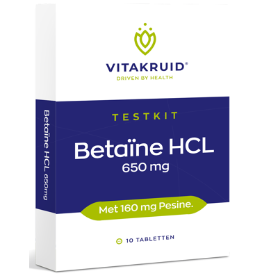 Afbeelding van Vitakruid Betaine HCL 650mg Testkit Tabletten