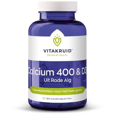 Afbeelding van Vitakruid Calcium 400 &amp; D3 uit Rode Alg Kauwtabletten