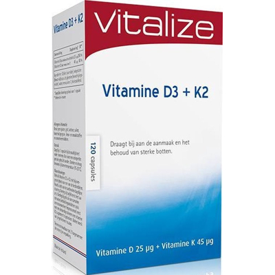 Afbeelding van Vitalize Vitamine D3 &amp; K2 120ca