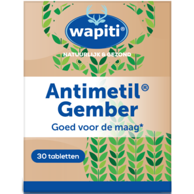 Afbeelding van Wapiti Antimetil Gember Tabletten 30TB