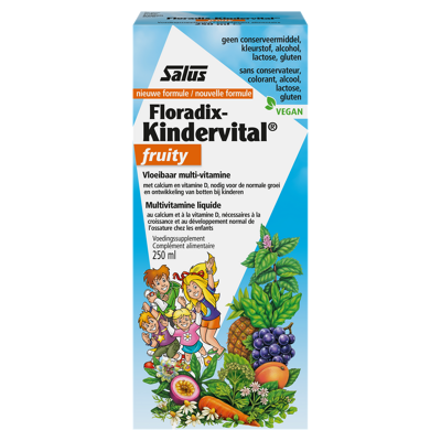 Afbeelding van Floradix Kindervital fruity Voor groei en ontwikkeling van botten bij kinderen