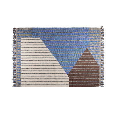 Afbeelding van Dutchbone Hampton vloerkleed 200x300 cm blauw Katoen