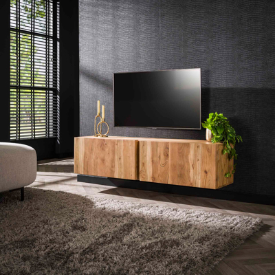 Afbeelding van Fraaai Kelsey zwevend tv meubel acacia Hout