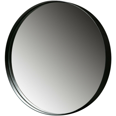 Afbeelding van Woood Doutzen spiegel metaal rond zwart 80cm Glas
