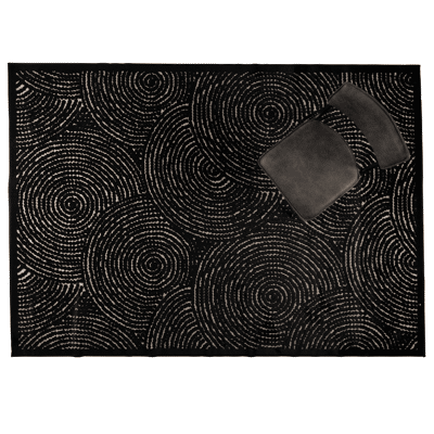 Afbeelding van Dutchbone Dots vloerkleed 170x240 cm zwart Stof