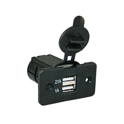 Afbeelding van Haba Power Line USB Inbouw Lader Zwart Contactdozen
