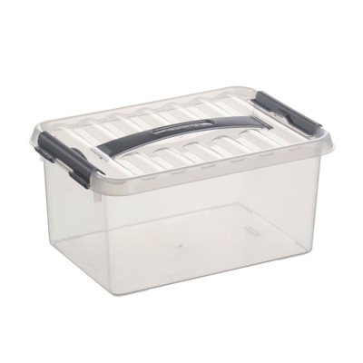 Afbeelding van Sunware Q Line Opbergbox 6 Liter Transparant Metaal Opbergboxen &amp; Kratten