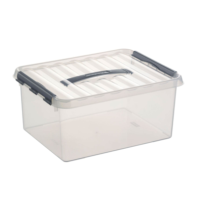 Afbeelding van Sunware Q Line Opbergbox 15 Liter Transparant Metaal Opbergboxen &amp; Kratten