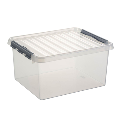 Afbeelding van Sunware Q Line Opbergbox 36 Liter Transparant Metaal Opbergboxen &amp; Kratten