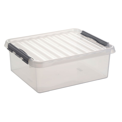 Afbeelding van Sunware Q Line Opbergbox 25 Liter Transparant Metaal Opbergboxen &amp; Kratten