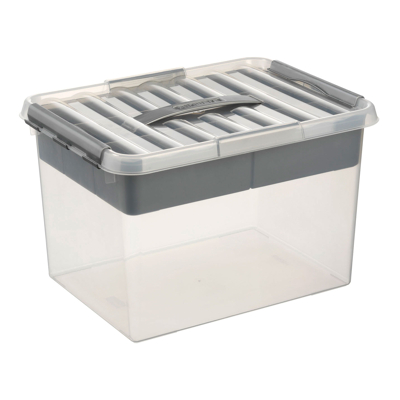 Afbeelding van Sunware Q Line Multi Opbergbox 22 Liter Transparant Metaal Opbergboxen &amp; Kratten