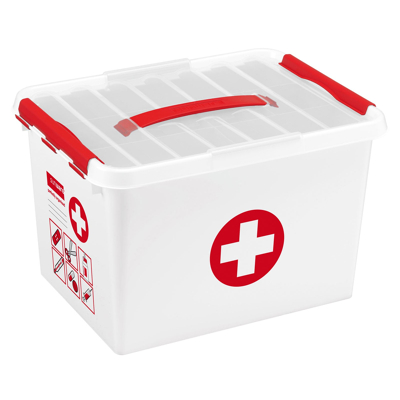 Afbeelding van Sunware Q Line First Aid Opbergbox 22 Liter Wit Rood Opbergboxen &amp; Kratten