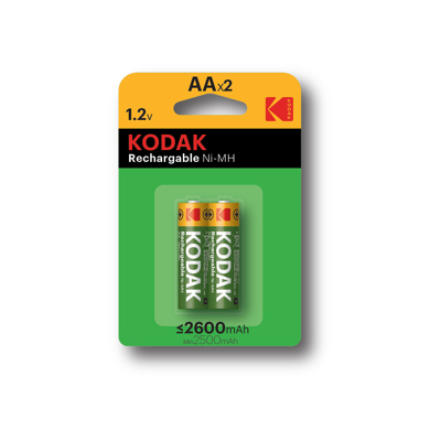 Afbeelding van Kodak Rechargeable AA 2600mAh Oplaadbare Batterij 4 pack Kleurloos Batterijen