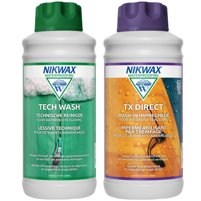 Afbeelding van Nikwax Tech Wash Wasmiddel &amp; TX Direct Impregneermiddel 1L Kleurloos Onderhoud Kleding