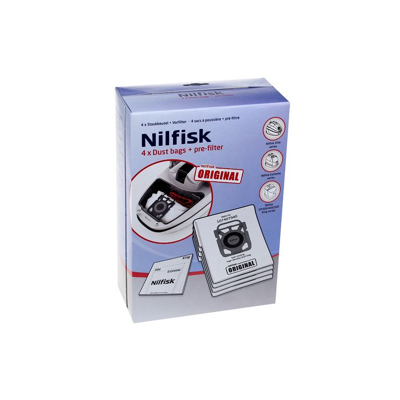 Image of Nilfisk 107412688 vacuum cleaner bag 4X standard dustbags for hygiene extreme suitable elite king