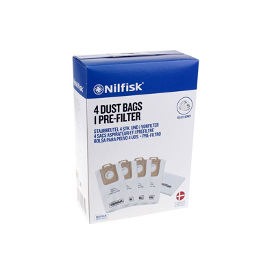 Imagen de Nilfisk 128389187 Bolsa De Aspirador Microfibra aspiradora bolsas para X4 uds + pre filtro