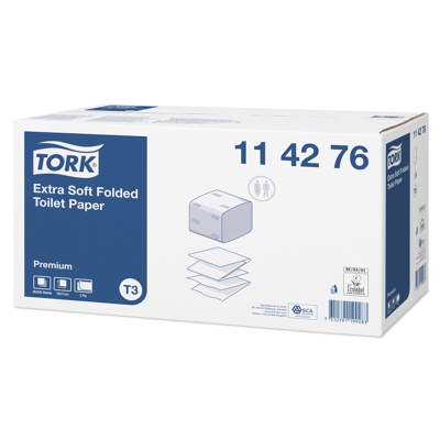 Afbeelding van Tork Extra Soft Folded Toilet Papier Premium T3 114276