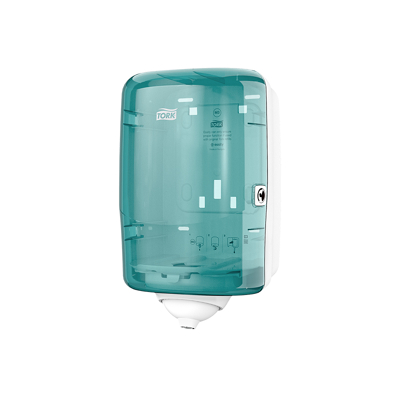 Afbeelding van Tork Reflex Mini Centerfeed Poetspapier Dispenser Kunststof Turquoise M3
