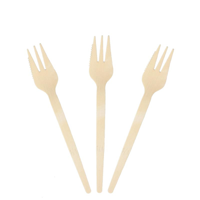 Afbeelding van Snackvork met tanding Bamboe 12cm