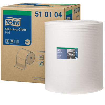Afbeelding van Tork premium werkdoeken 510 380 1 wit, 1laags, 1000vel, mtr x 43cm (510104)