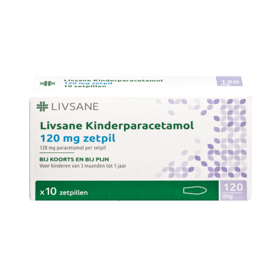 Afbeelding van Livsane Kinderparacetamol Zetpil 120mg