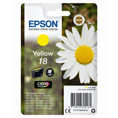 Afbeelding van Epson 18 Yellow Cartridge
