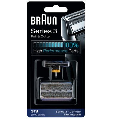 Afbeelding van Braun 31S Zilver 5000 6000 serie scheerblad en messenblok