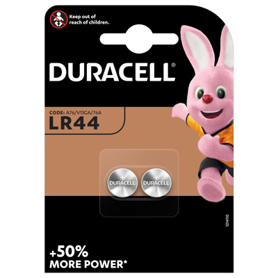 Afbeelding van Duracell Specialty Lr44 Alkaline Knoopcelbatterij, Verpakking Van 2