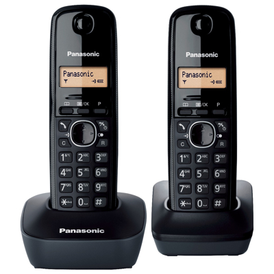 Image de Panasonic KX TG1612 Téléphone DECT Identification de l&#039;appelant Noir