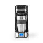 Billede af Nedis Kaffemaskine Maksimal kapacitet: 0.4 l 1 Hold varm funktion Tænd timer Sort / Sølv