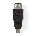 Billede af USB Mikro B Adapter 2.0 Micro han A Hun 480 Mbps Nikkelplateret PVC Sort Blister