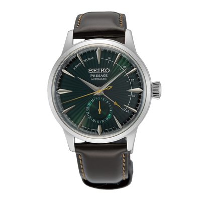 Afbeelding van Seiko SSA459J1 Presage Horloge Automaat staal leder zilverkleurig bruin groen 40,5 mm
